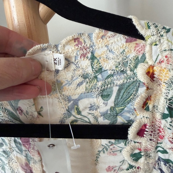 NEW Solitaire Floral Lace Crochet Kimono Open Cardigan Boho Embroidered size 2XL - Picture 6 of 8